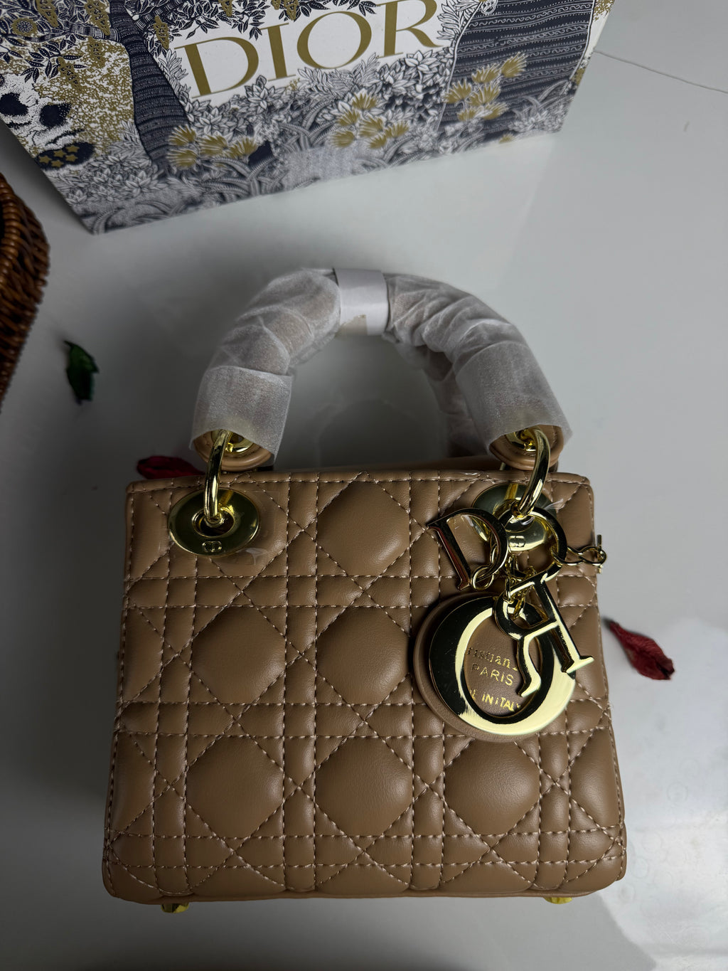 Lady Dior Mini Bag Hazelnut