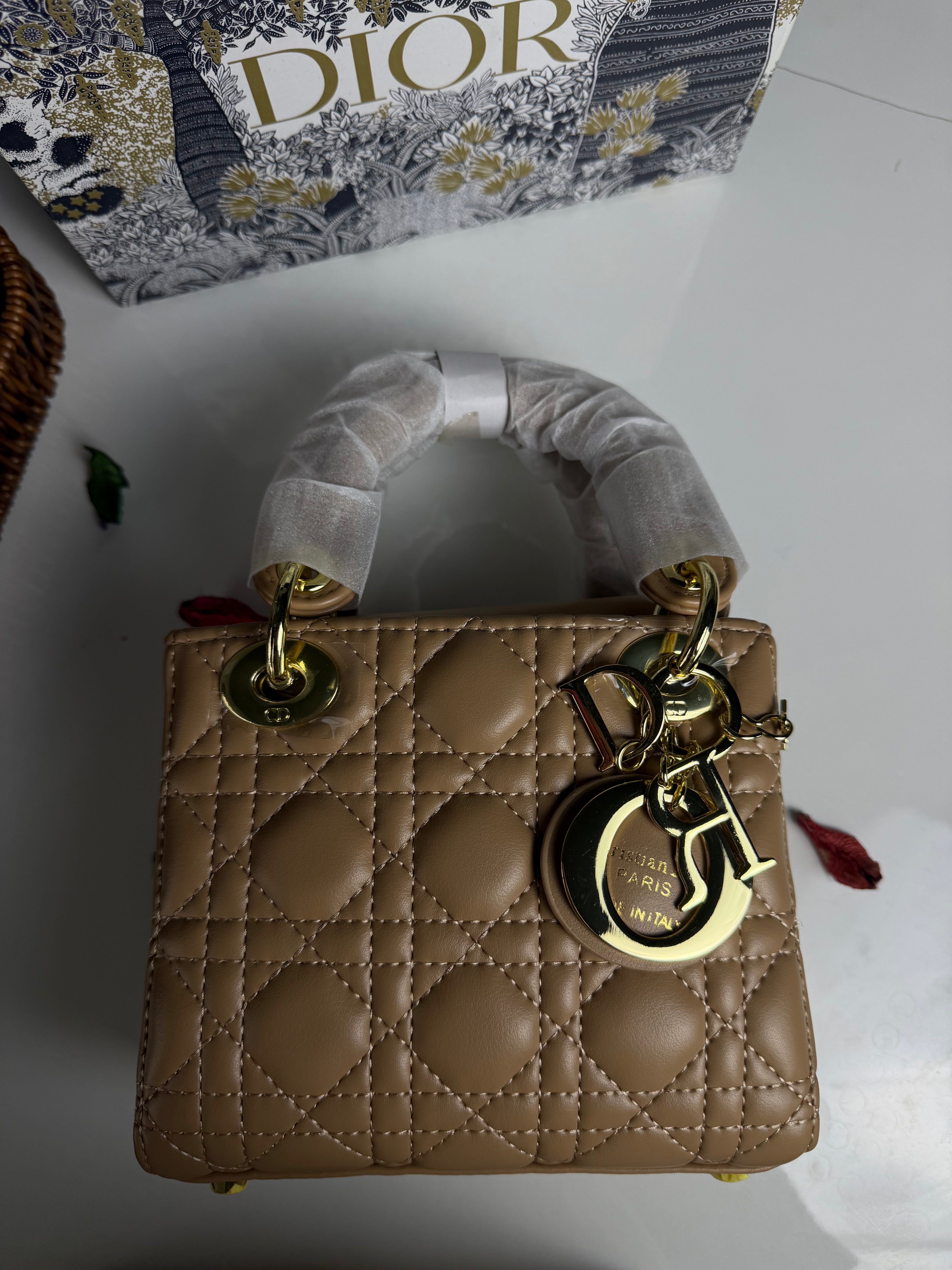 Lady Dior Mini Bag Hazelnut