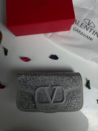 Valentino Garavani Locò Small Shoulder Bag – Silver/Grey