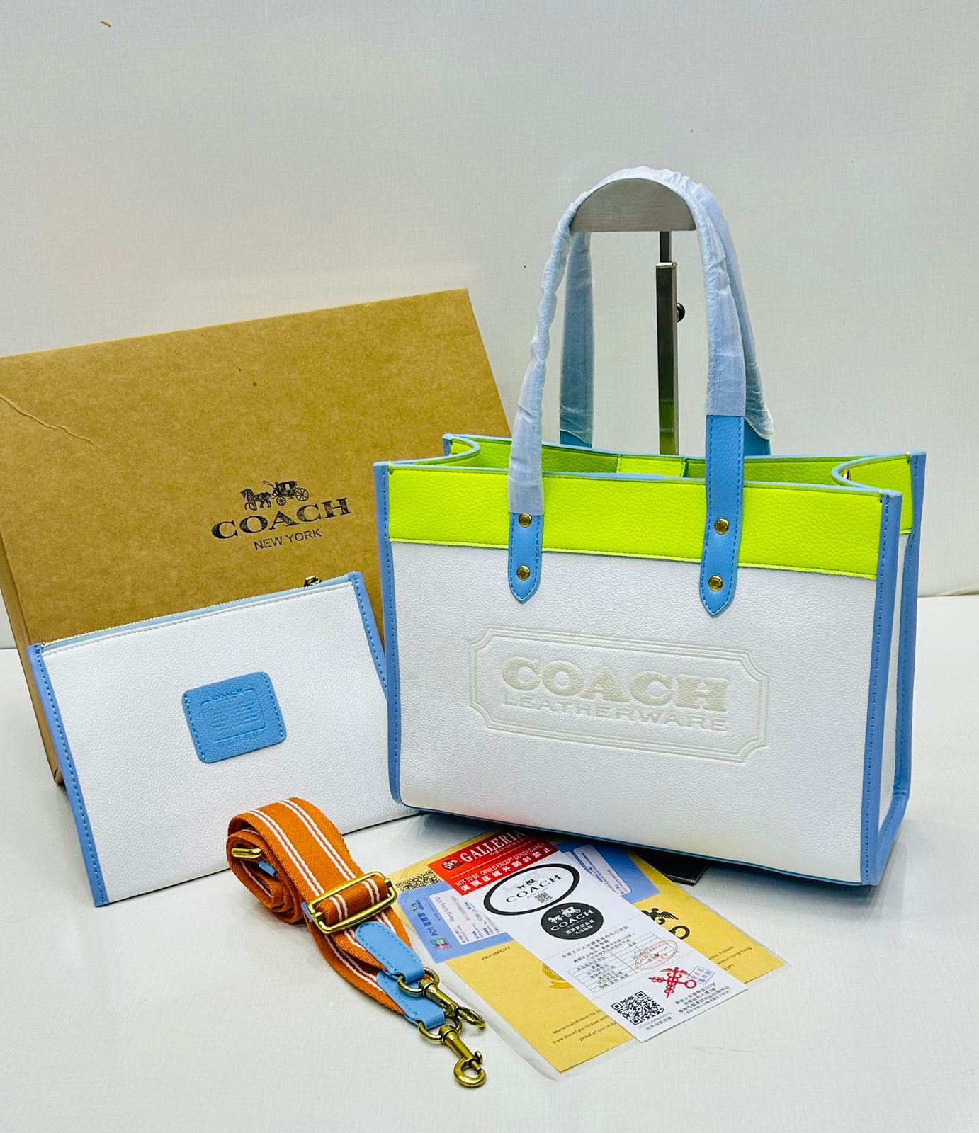 Coach - Tote Bag Pebble White Green