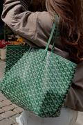 Goyard Tote Bag – Medium Green (With Pouch)