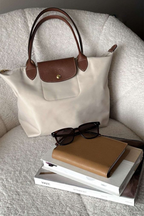 Longchamp Tote MEDIUM - Paper White (WITH BRAND LOGO)