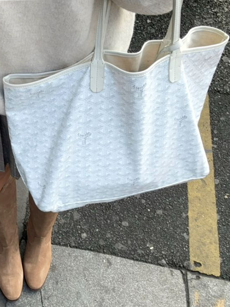 Goyard Tote Bag – Medium White (With Pouch)