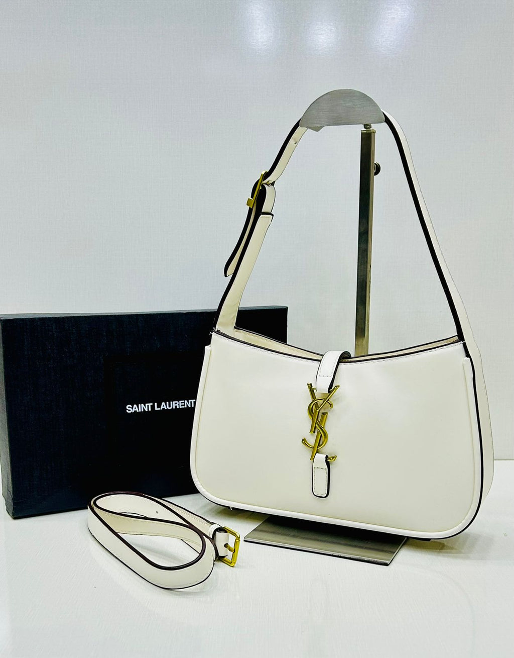 YSL - Classic Leather Monogram Shoulder Bag – Ivory White