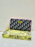 Dior - Oblique Zip Around Wallet Pink Beige