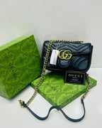 Gucci - Chevron Quilted Flap Bag – Classic Black