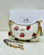 Coach - Teri Shoulder Bag White Strawberry Emblem