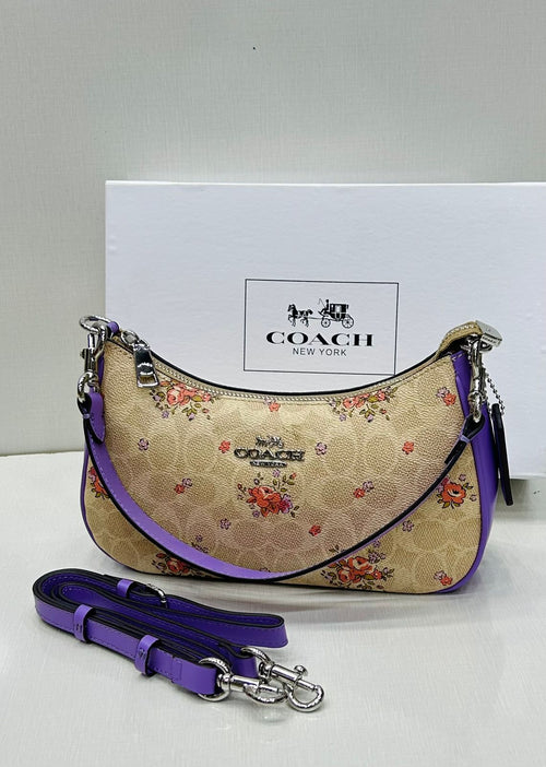 Coach - Teri Shoulder Bag Brown Rose Emblem