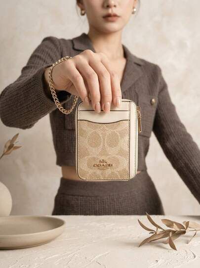 Coach Snap Wallet In Signature Canvas