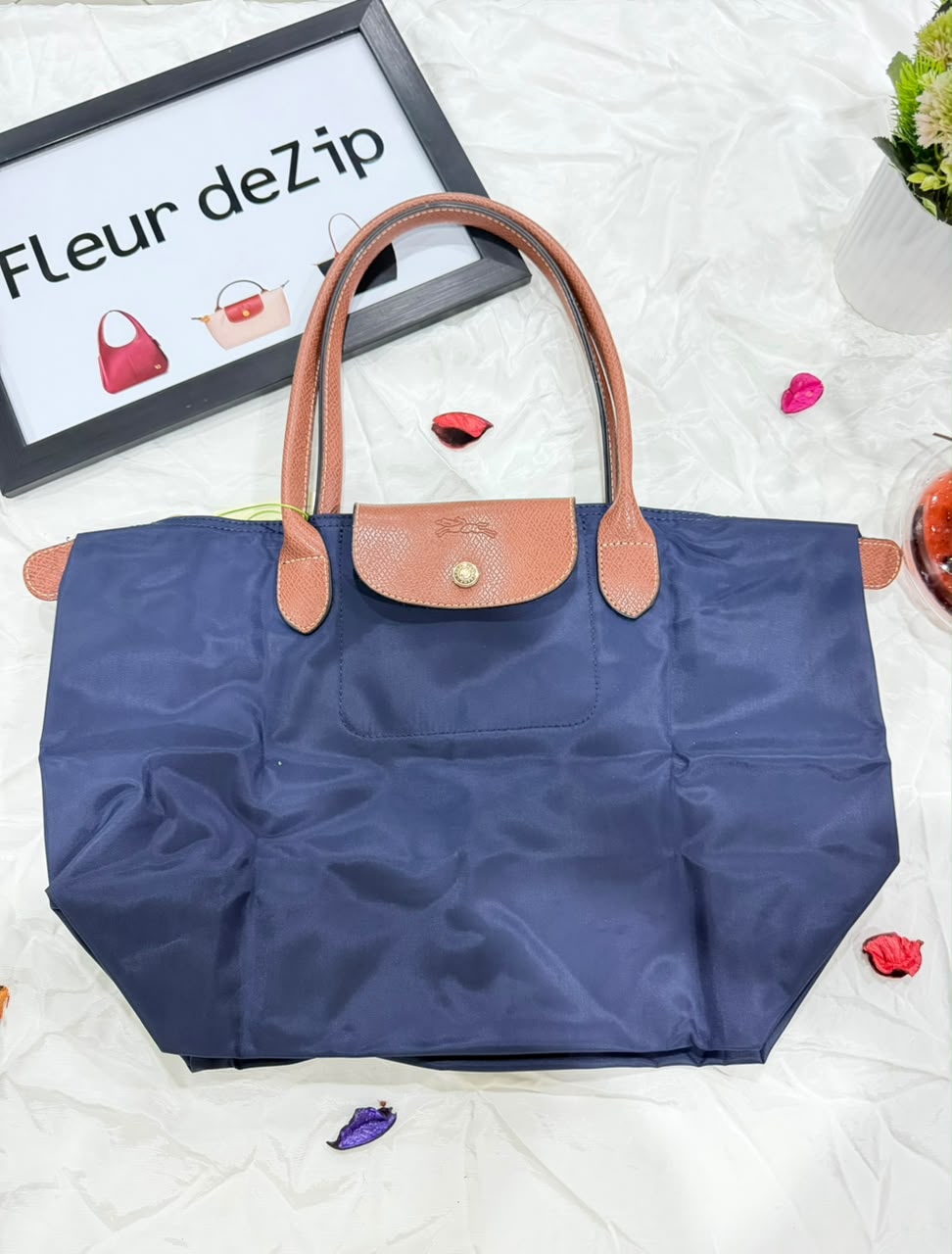 Longchamp Tote MEDIUM - Blue (WITH BRAND LOGO)