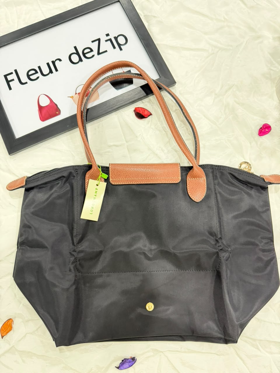 Longchamp Tote MEDIUM - Black (WITH BRAND LOGO)