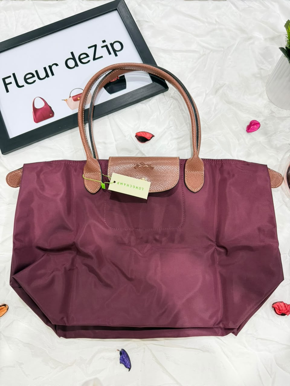 Longchamp Tote LARGE - Wine Red (WITH BRAND LOGO)