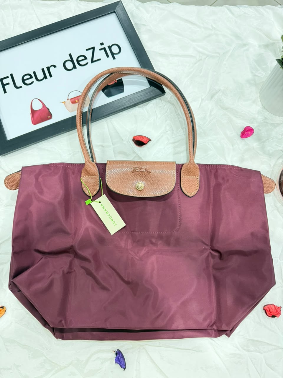 Longchamp Tote LARGE - Wine Red (WITH BRAND LOGO)