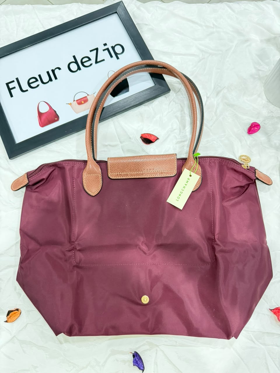 Longchamp Tote LARGE - Wine Red (WITH BRAND LOGO)
