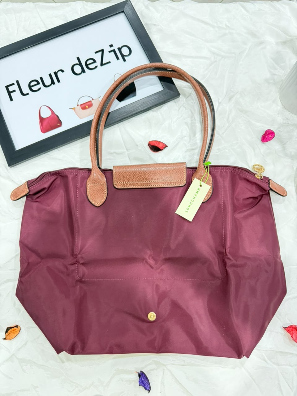 Longchamp Tote LARGE - Wine Red (WITH BRAND LOGO)