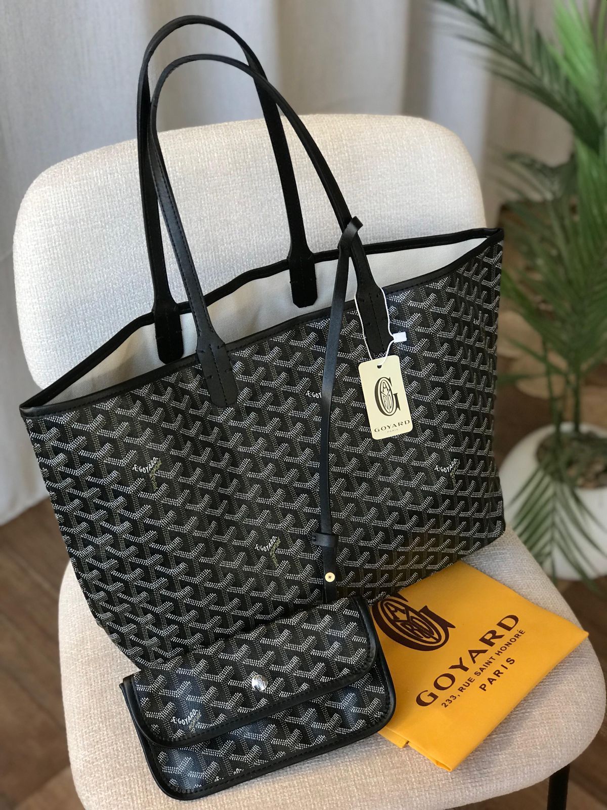 Goyard Tote Bag - Large Black (With Pouch)