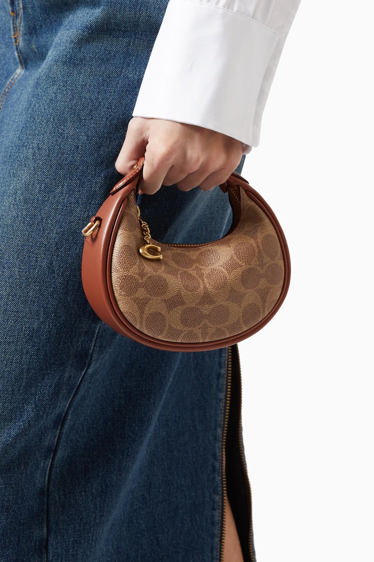 COACH JONIE BAG BROWN (INCLUDE BOX AND LONG STRAP )